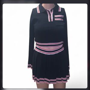 Black Striped Two-Piece Outfit